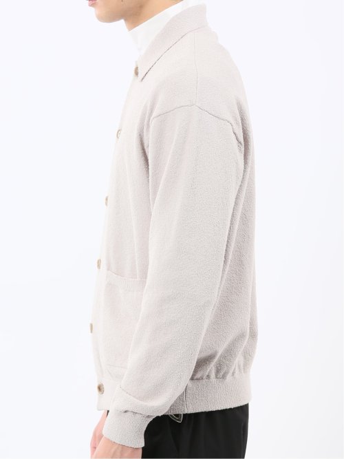 ウォッシャブル ブークレ ポロカーディガン