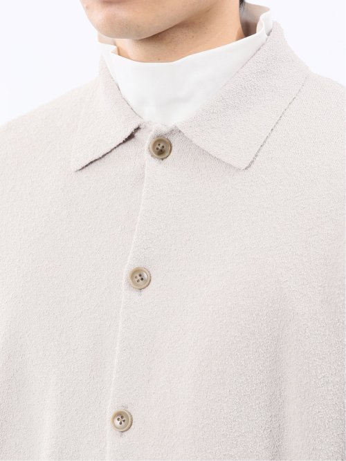 ウォッシャブル ブークレ ポロカーディガン