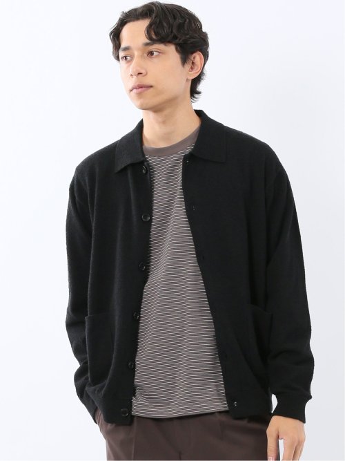 ウォッシャブル ブークレ ポロカーディガン