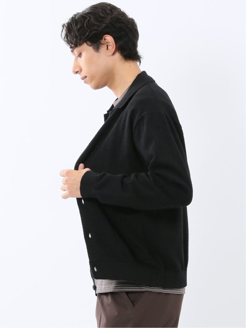 ウォッシャブル ブークレ ポロカーディガン