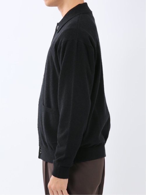 ウォッシャブル ブークレ ポロカーディガン