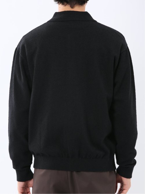 ウォッシャブル ブークレ ポロカーディガン