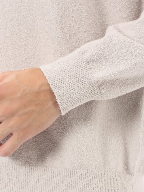 ウォッシャブル ブークレ ハーフジップニット