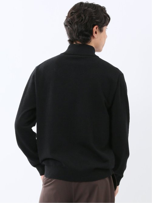 ウォッシャブル ブークレ ハーフジップニット