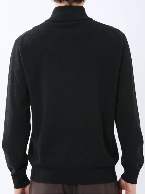 ウォッシャブル ブークレ ハーフジップニット