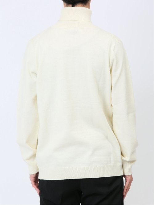 ふわもち チェックジャガード タートルネックニット