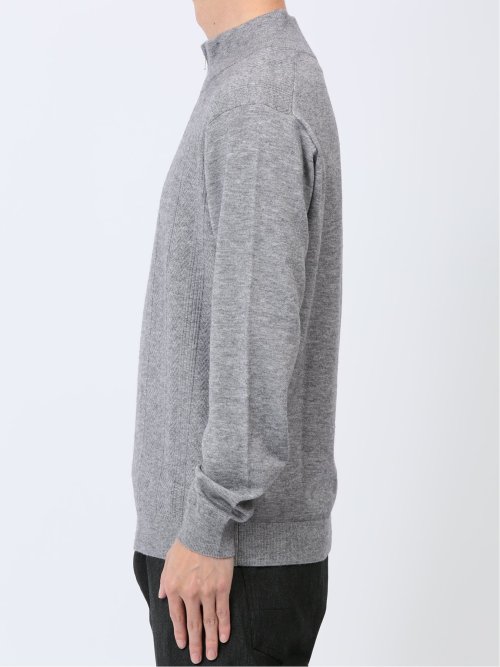 ふわもち ヘリンボンジャガード ハーフZIPニット