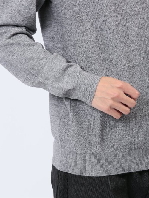 ふわもち ヘリンボンジャガード ハーフZIPニット