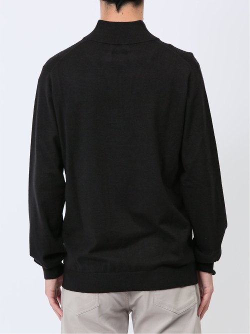 ふわもち ヘリンボンジャガード ハーフZIPニット