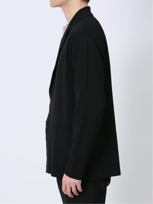 ウォッシャブル 綿混ニット ジャケット