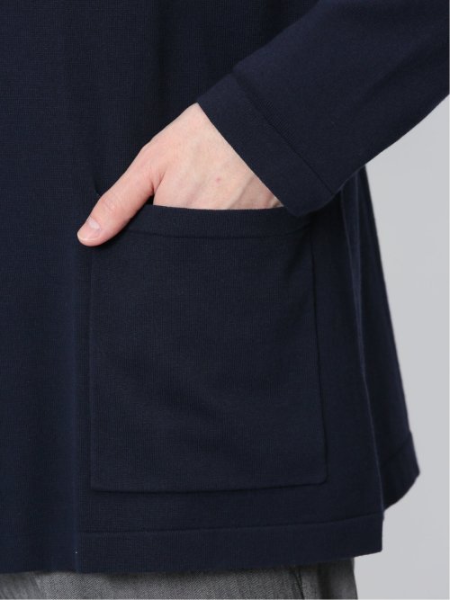 ウォッシャブル 綿混ニット ジャケット