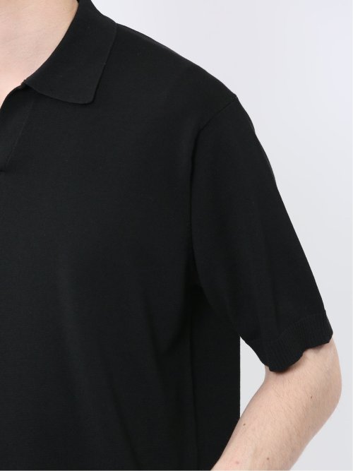 ウォッシャブル 綿混ニット ポロシャツ