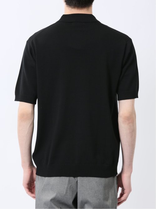 ウォッシャブル 綿混ニット ポロシャツ