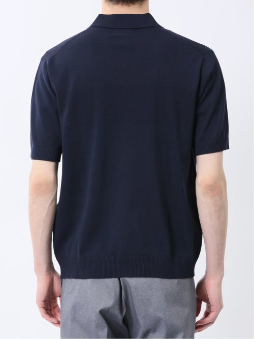 ウォッシャブル 綿混ニット ポロシャツ