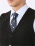 ニット ジレ ベスト メンズ ストレッチ ウォッシャブル 前開き ウール混 ダイヤ