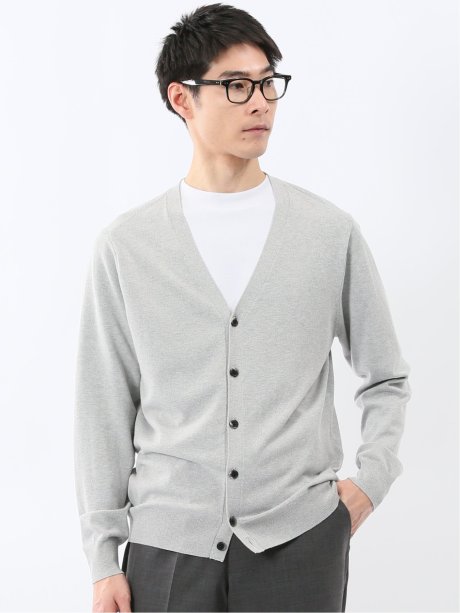 ウォッシャブル バンブーニット Vネックカーディガン