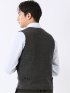 ニット ジレ ベスト メンズ ストレッチ ウォッシャブル 前開き ウール混 ツイル
