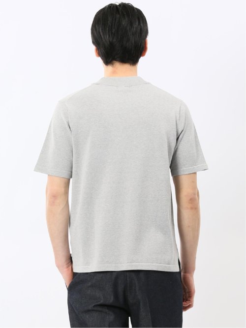 ウォッシャブル バンブーニット スロープネック 半袖ニット