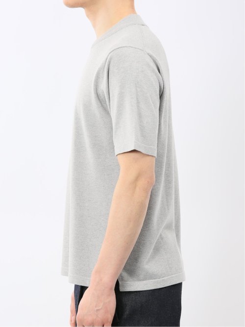 ウォッシャブル バンブーニット スロープネック 半袖ニット