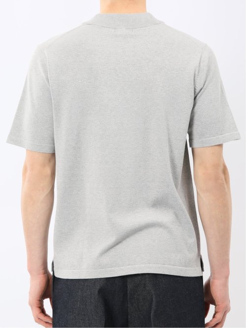 ウォッシャブル バンブーニット スロープネック 半袖ニット