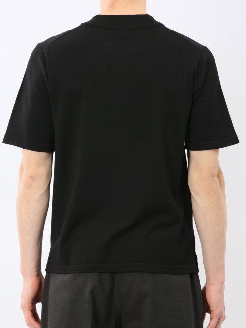 ウォッシャブル バンブーニット スロープネック 半袖ニット