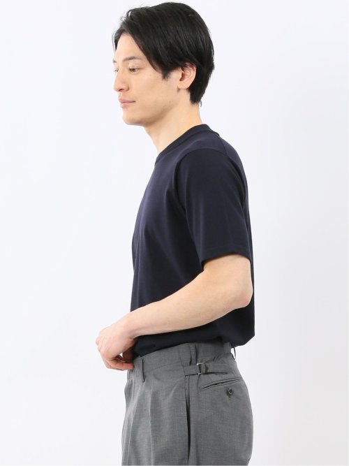 ウォッシャブル バンブーニット スロープネック 半袖ニット