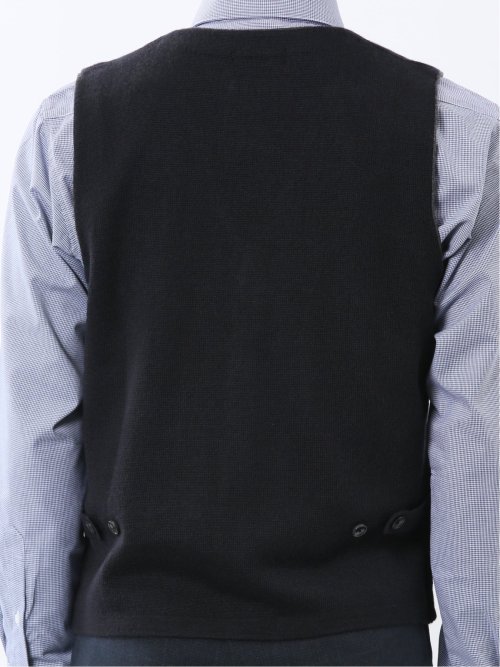 ウォッシャブル ウール混 ミラノリブ 前開きベスト