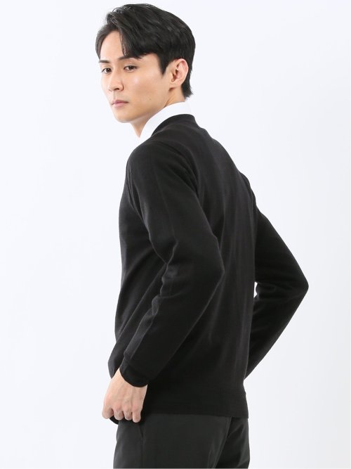 ウォッシャブル ウール混天竺 ニットカーディガン