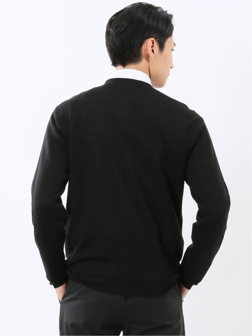 ウォッシャブル ウール混天竺 ニットカーディガン