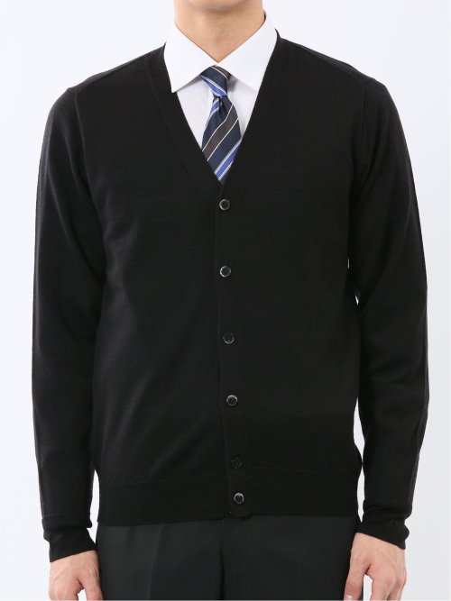 ウォッシャブル ウール混天竺 ニットカーディガン