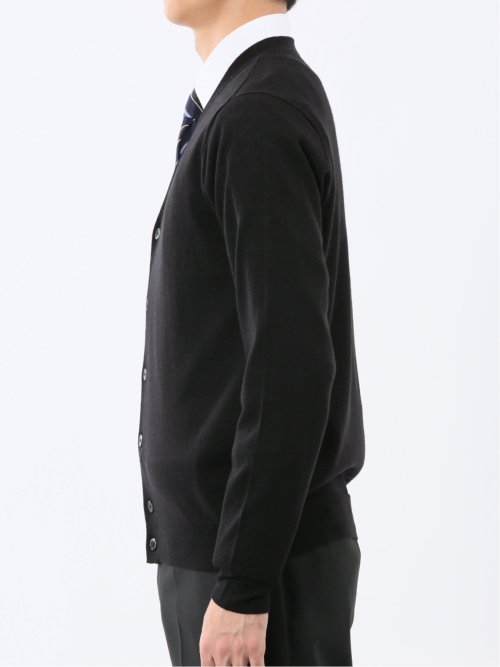 ウォッシャブル ウール混天竺 ニットカーディガン