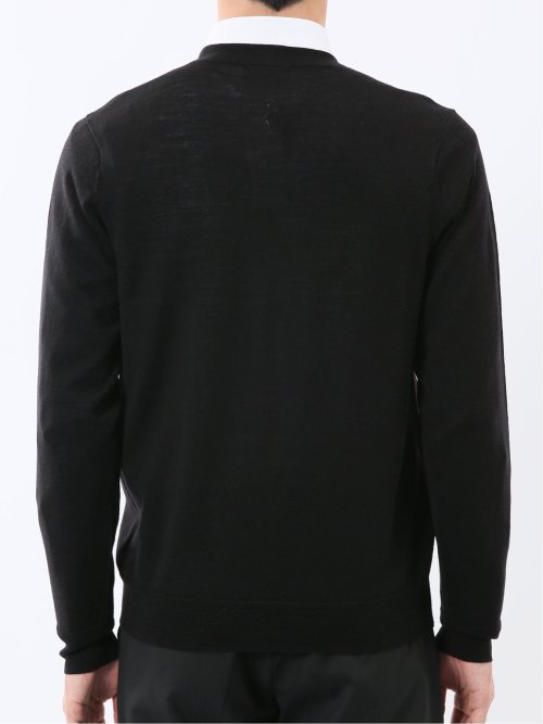 ウォッシャブル ウール混天竺 ニットカーディガン