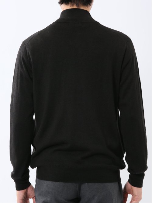 ウォッシャブル ウール混 スタンドフルジップ カーディガン