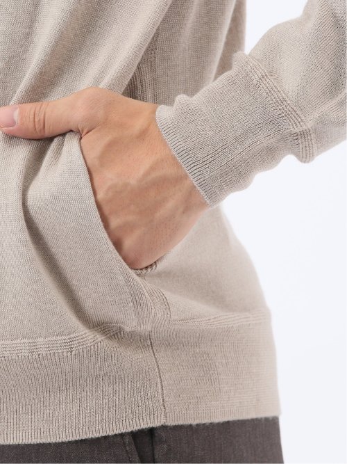 ウォッシャブル ウール混 スタンドフルジップ カーディガン