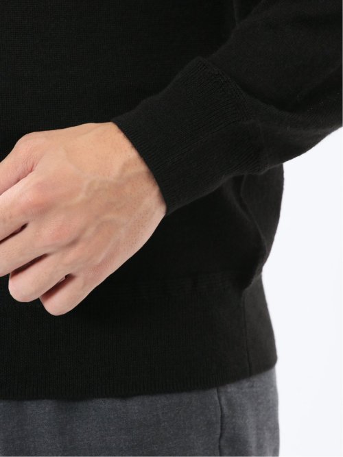 ウォッシャブル ウール混 スロープネックニット