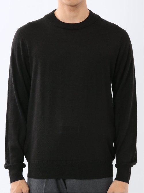 ウォッシャブル ウール混 スロープネックニット