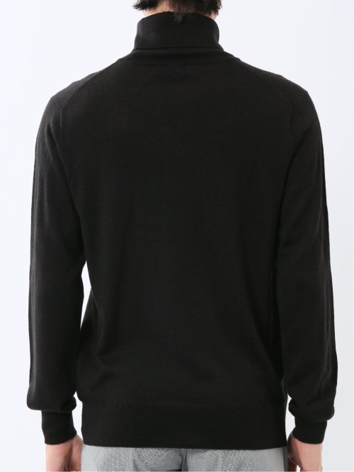 ウォッシャブル ウール混 タートルネックニット