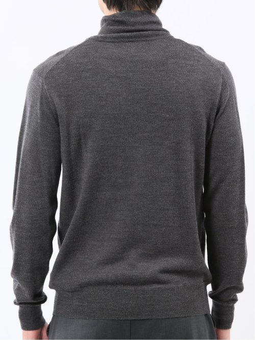 ウォッシャブル ウール混 タートルネックニット