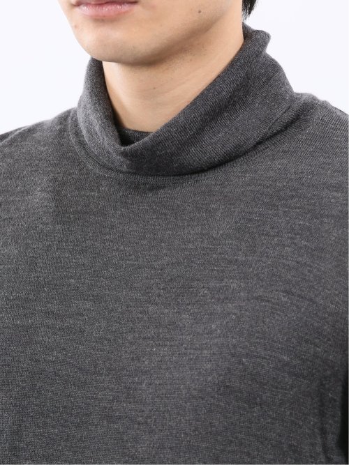 ウォッシャブル ウール混 タートルネックニット