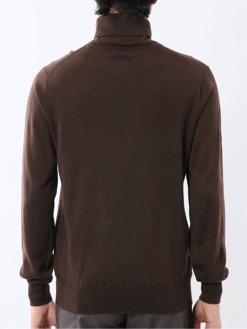 ウォッシャブル ウール混 タートルネックニット