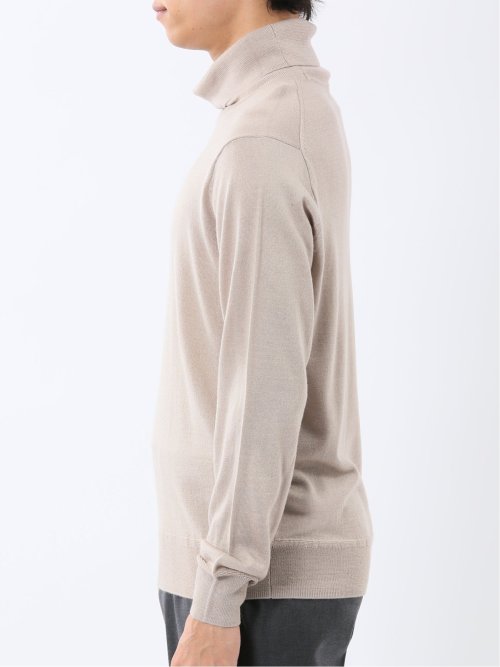 ウォッシャブル ウール混 タートルネックニット