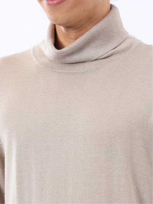 ウォッシャブル ウール混 タートルネックニット