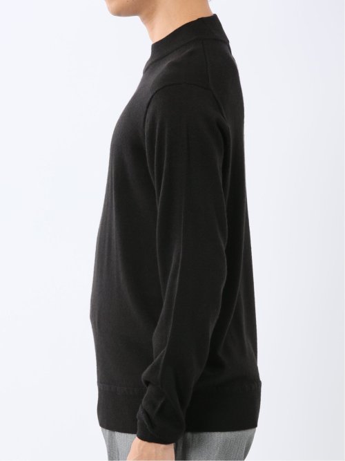 ウォッシャブル ウール混 モックネックニット