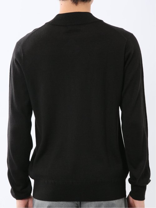 ウォッシャブル ウール混 モックネックニット