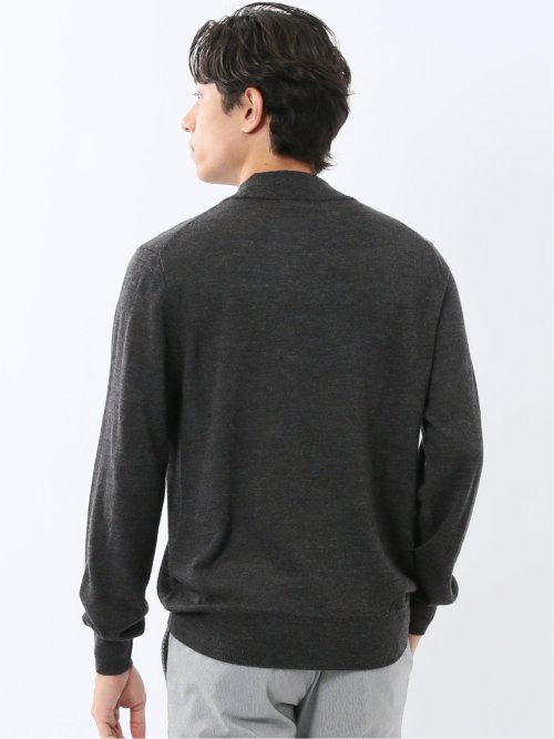 ウォッシャブル ウール混 モックネックニット