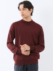 ウォッシャブル ウール混 モックネックニット