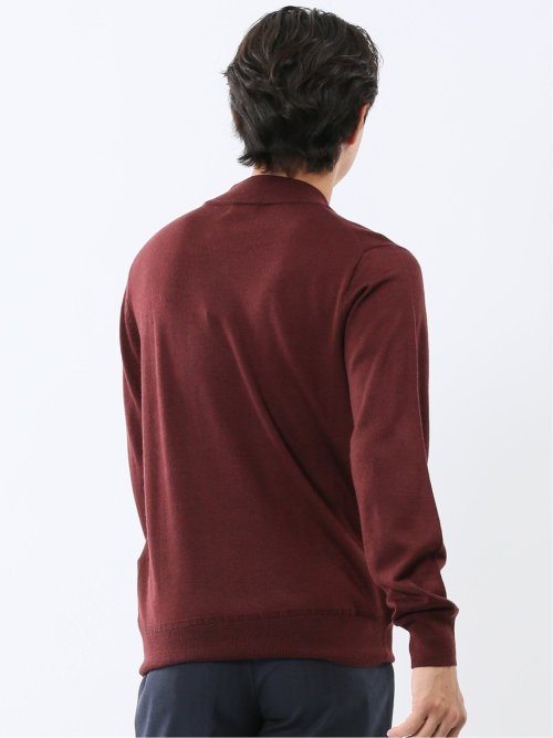 ウォッシャブル ウール混 モックネックニット