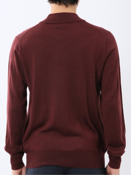 ウォッシャブル ウール混 モックネックニット