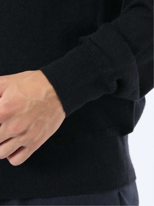 ウォッシャブル ウール混 モックネックニット