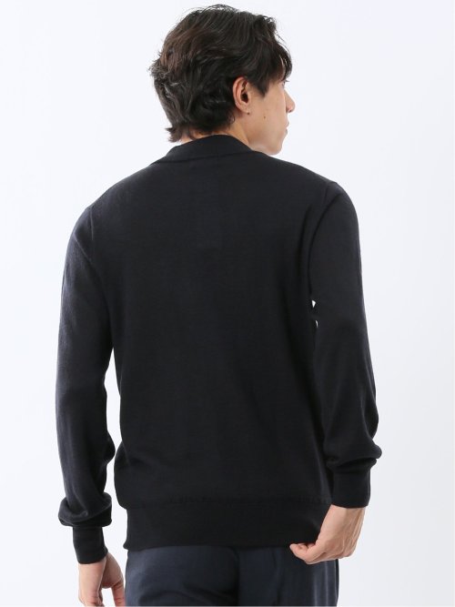 ウォッシャブル ウール混 モックネックニット